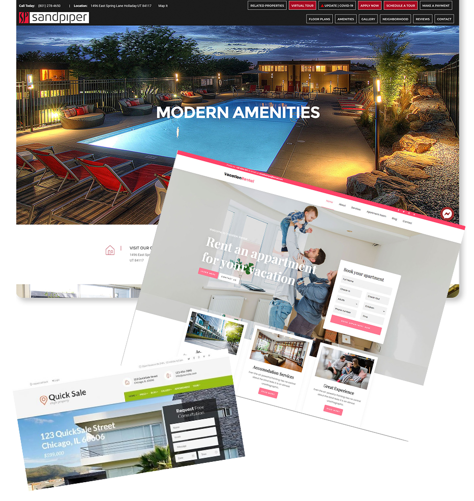 example websites created for 754RENT.COM.